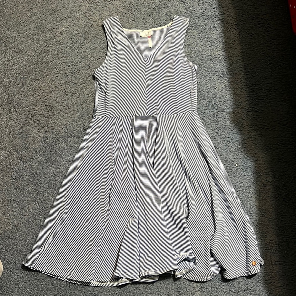 Beautiful blue striped dress size 14 girls. Worn once